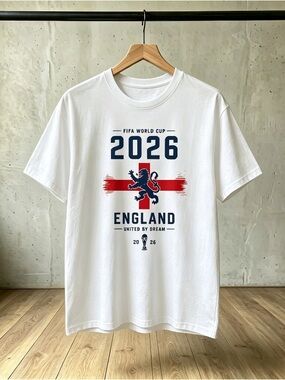 England Football World Cup 2026 Soccer Graphic White T-Shirt Unisex